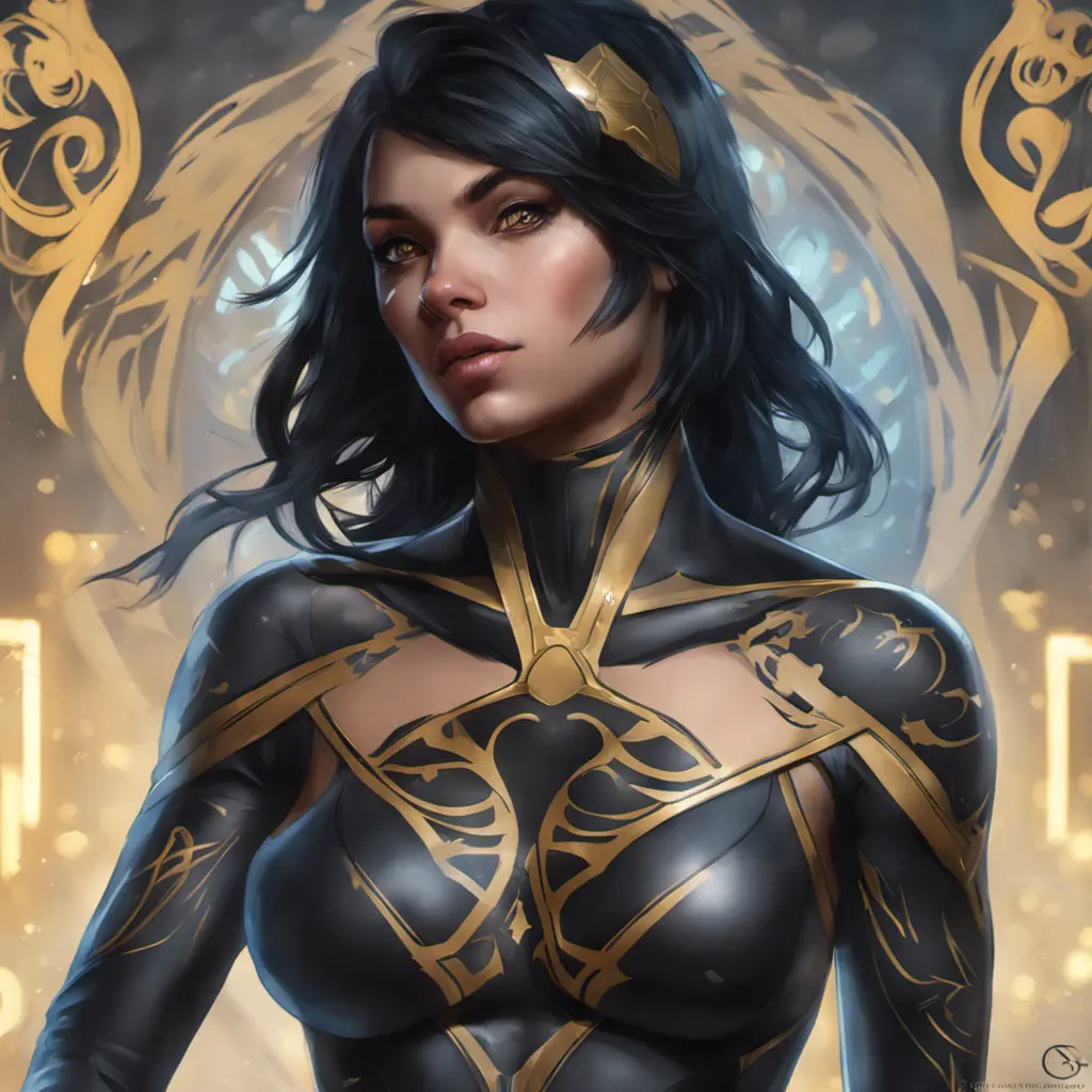 Matte portrait of Cassandra Cain with tattoos, 8k, Highly Detailed, Alluring, Artstation, Bokeh effect, Sharp Focus, Volumetric Lighting, Concept Art by Stanley Artgerm Lau, Alphonse Mucha, Greg Rutkowski