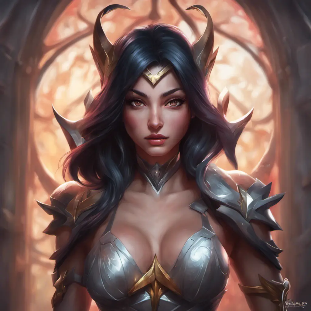 Matte portrait of Irelia from League of Legends with tattoos, 8k, Highly Detailed, Powerful, Alluring, Artstation, Magical, Digital Painting, Photo Realistic, Sharp Focus, Volumetric Lighting, Concept Art by Stanley Artgerm Lau, Alphonse Mucha, Greg Rutkowski