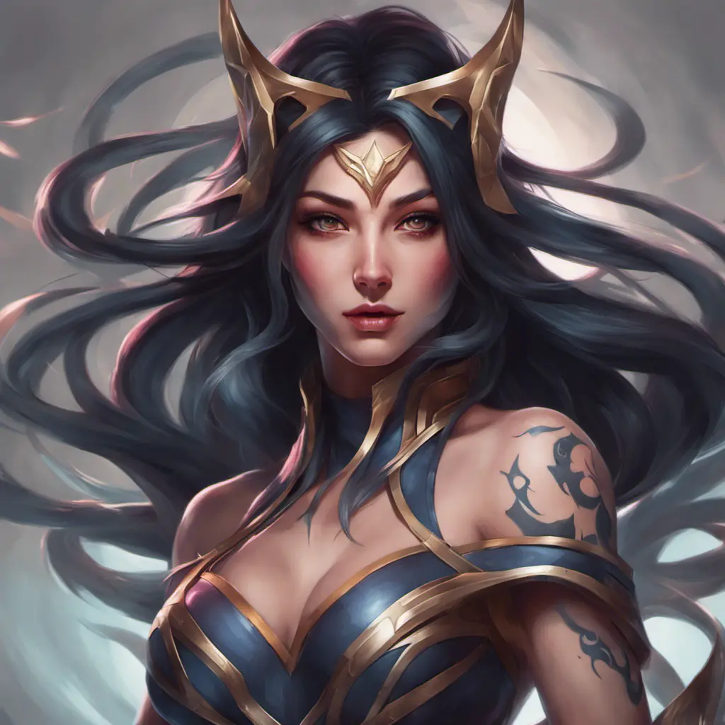 Matte portrait of Irelia from League of Legends with tattoos, 8k, Highly Detailed, Powerful, Alluring, Artstation, Magical, Digital Painting, Photo Realistic, Sharp Focus, Volumetric Lighting, Concept Art by Stanley Artgerm Lau, Alphonse Mucha, Greg Rutkowski