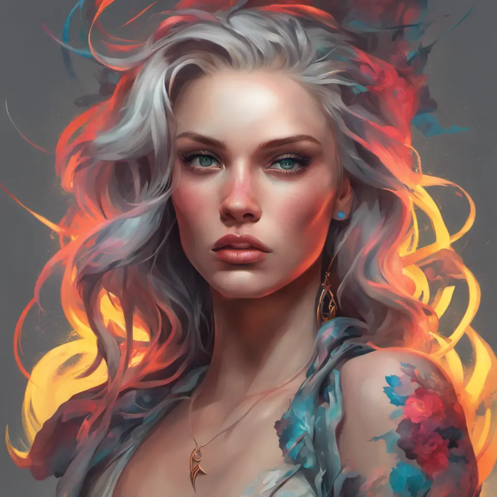 Anne marie, colorful painting on grey scale face, powerful, magic, thunders, dramatic lighting, intricate tattoos, wild, highly detailed, digital painting, artstation, concept art, smooth, sharp focus, illustration, art by artgerm and greg rutkowski and alphonse mucha, footage, 4k, Hyper Detailed