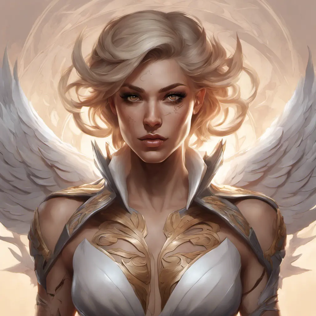 Matte portrait of Kayle with tattoos, 8k, Highly Detailed, Powerful, Alluring, Artstation, Magical, Digital Painting, Photo Realistic, Sharp Focus, Volumetric Lighting, Concept Art by Stanley Artgerm Lau, Alphonse Mucha, Greg Rutkowski