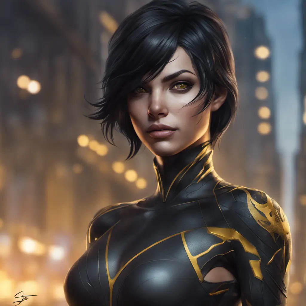 Matte portrait of Cassandra Cain with tattoos, 8k, Highly Detailed, Alluring, Artstation, Bokeh effect, Sharp Focus, Volumetric Lighting, Concept Art by Stanley Artgerm Lau, Greg Rutkowski