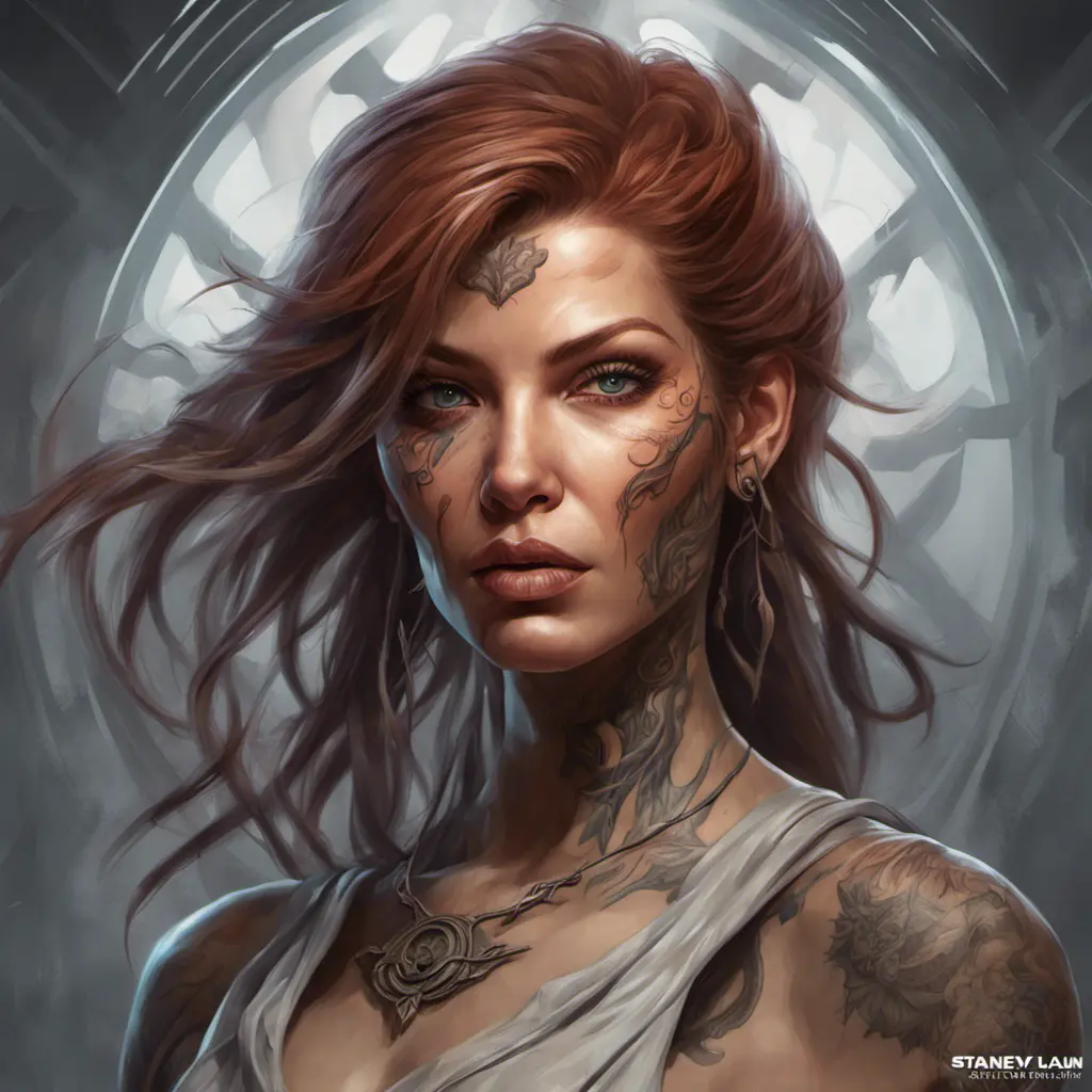 Matte portrait of Sarah Kerrigan with tattoos, 8k, Highly Detailed, Powerful, Alluring, Artstation, Magical, Digital Painting, Photo Realistic, Sharp Focus, Volumetric Lighting, Concept Art by Stanley Artgerm Lau, Alphonse Mucha, Greg Rutkowski