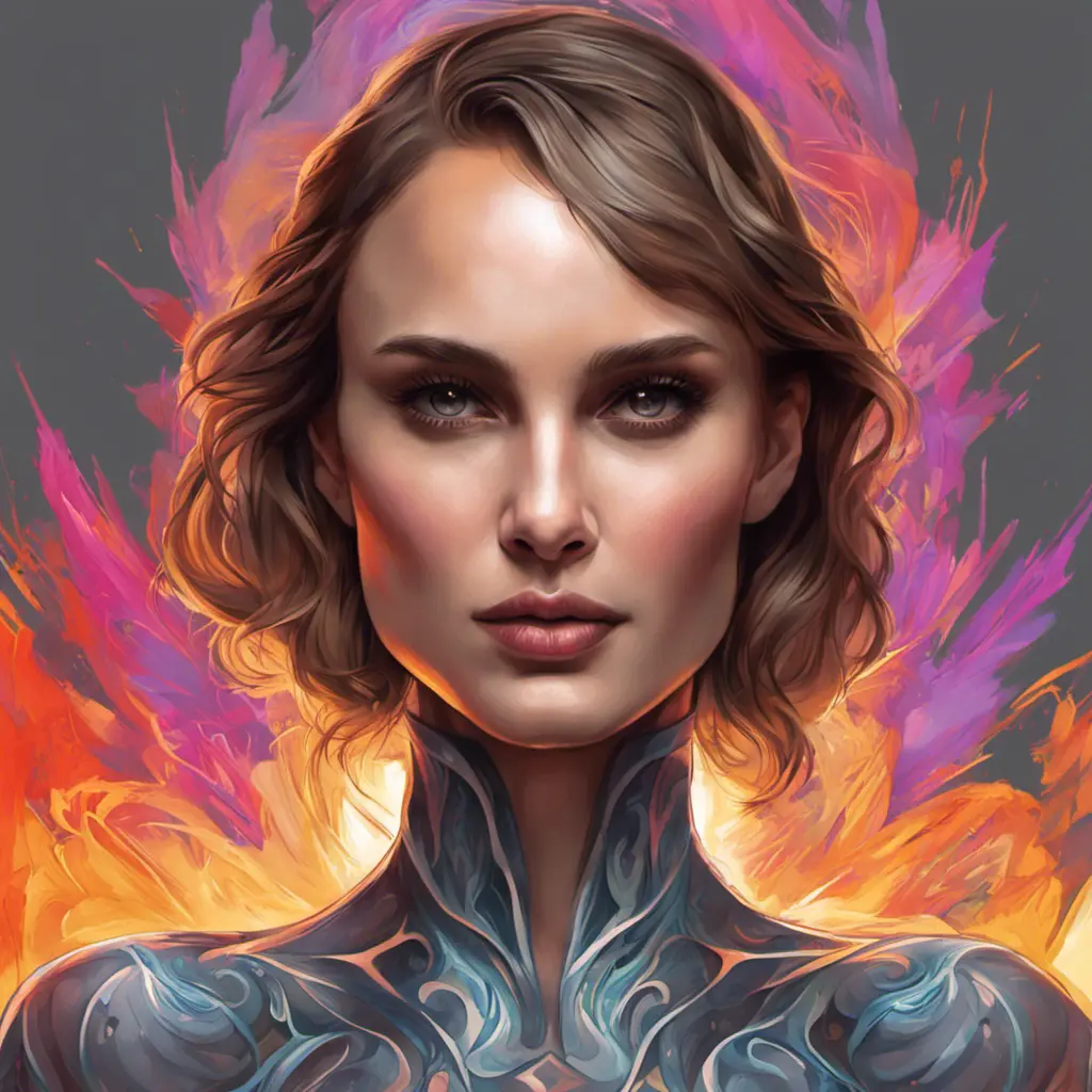 Natalie Portman, colorful painting on grey scale face, powerful, magic, thunders, dramatic lighting, intricate tattoos, wild, highly detailed, digital painting, artstation, concept art, smooth, sharp focus, illustration, art by artgerm and greg rutkowski and alphonse mucha, footage, 4k, Hyper Detailed