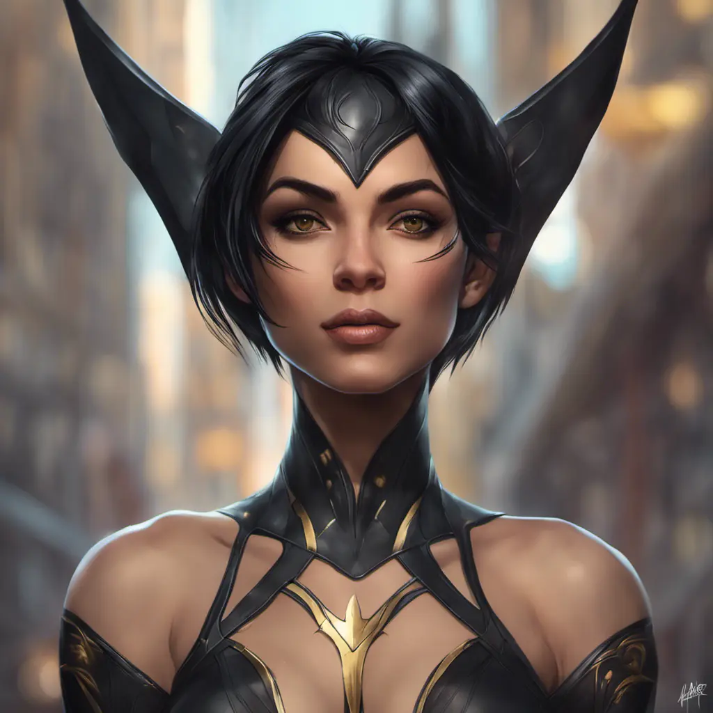 Matte portrait of Cassandra Cain with tattoos, 8k, Highly Detailed, Alluring, Artstation, Bokeh effect, Sharp Focus, Volumetric Lighting, Concept Art by Stanley Artgerm Lau, Alphonse Mucha, Greg Rutkowski