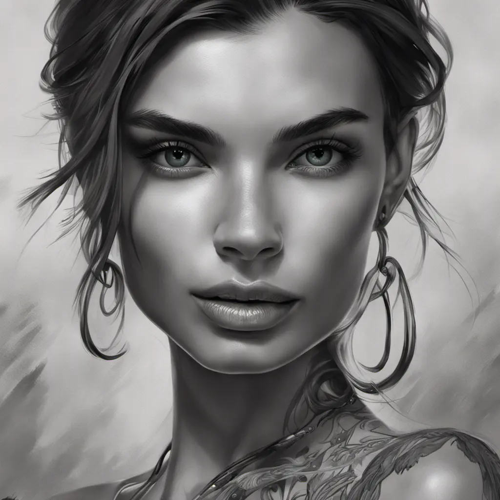 Matte portrait of Emily Ratajkowski with tattoos, 8k, Highly Detailed, Powerful, Alluring, Artstation, Magical, Digital Painting, Photo Realistic, Sharp Focus, Volumetric Lighting, Concept Art by Stanley Artgerm Lau, Alphonse Mucha, Greg Rutkowski