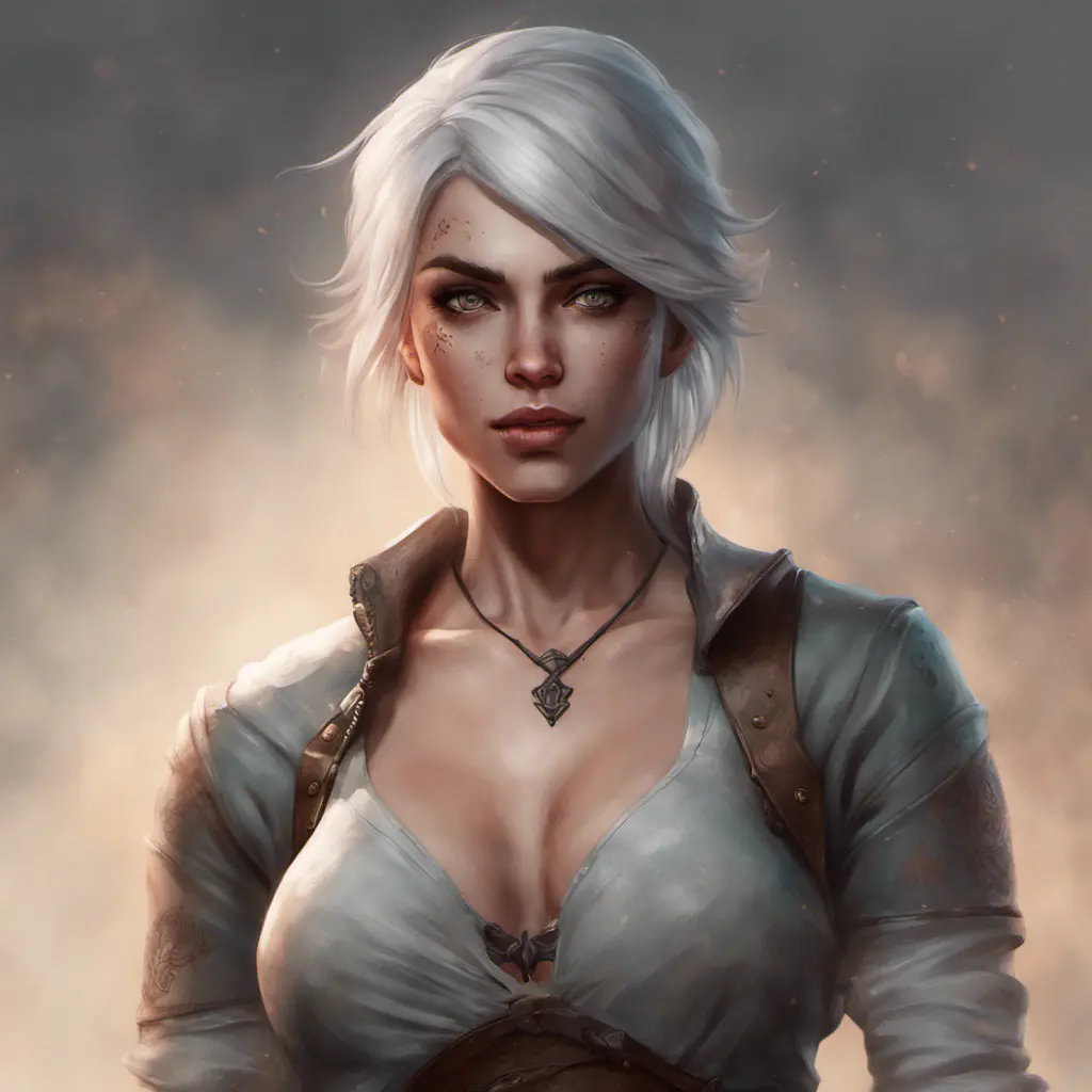 Matte portrait of Ciri with tattoos, 8k, Highly Detailed, Alluring, Artstation, Bokeh effect, Sharp Focus, Volumetric Lighting, Concept Art by Stanley Artgerm Lau, Greg Rutkowski