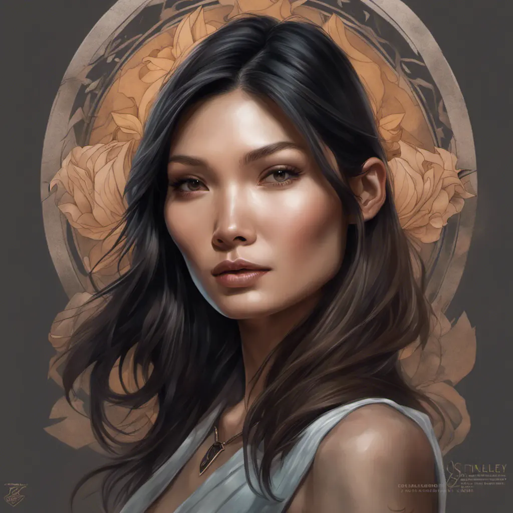 Matte portrait of Gemma Chan with tattoos, 8k, Highly Detailed, Powerful, Alluring, Artstation, Magical, Digital Painting, Photo Realistic, Sharp Focus, Volumetric Lighting, Concept Art by Stanley Artgerm Lau, Alphonse Mucha, Greg Rutkowski