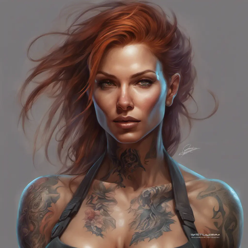 Matte portrait of Sarah Kerrigan with tattoos, 8k, Highly Detailed, Powerful, Alluring, Artstation, Magical, Digital Painting, Photo Realistic, Sharp Focus, Volumetric Lighting, Concept Art by Stanley Artgerm Lau, Alphonse Mucha, Greg Rutkowski