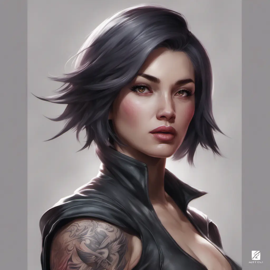 Matte portrait of Fiora with tattoos, 8k, Highly Detailed, Alluring, Artstation, Bokeh effect, Sharp Focus, Volumetric Lighting, Concept Art by Stanley Artgerm Lau, Greg Rutkowski