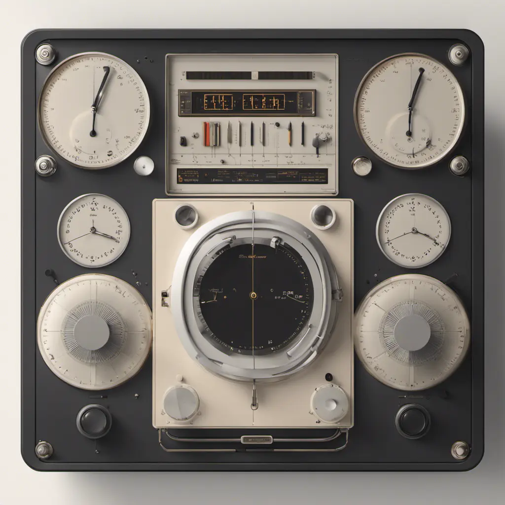 A Time Machine designed by Dieter Rams. stunning industrial design. Natural colors, mid century modern design, 8k, Highly Detailed, Hyper Detailed, Vintage Illustration, Sharp Focus, Smooth, Octane Render, Vector Art