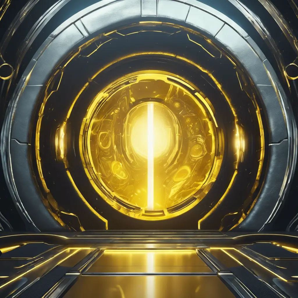 Dark yellow magical portal place, Futuristic, Sci-Fi