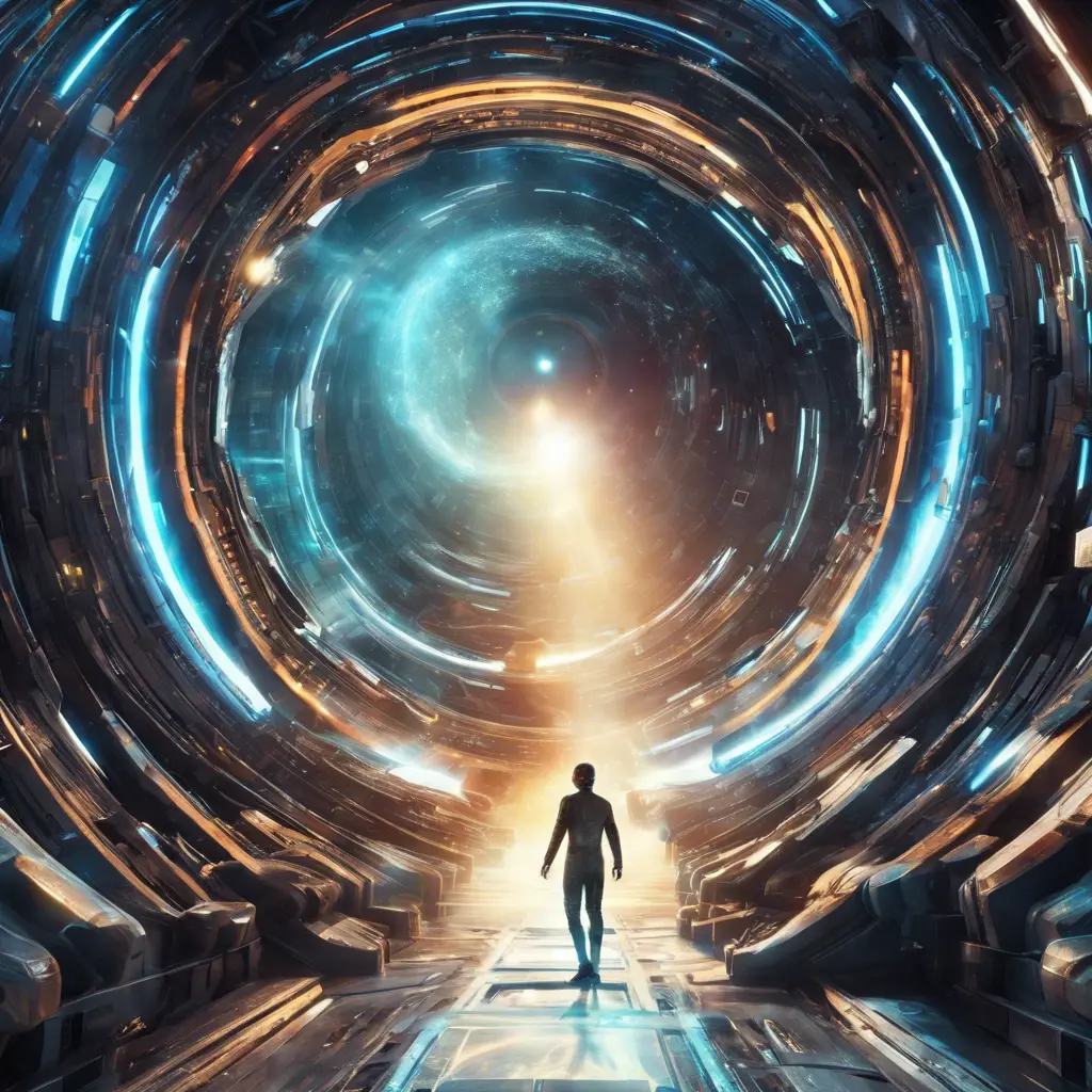 Time jumping through an inter dimensional portal, Futuristic, Sci-Fi