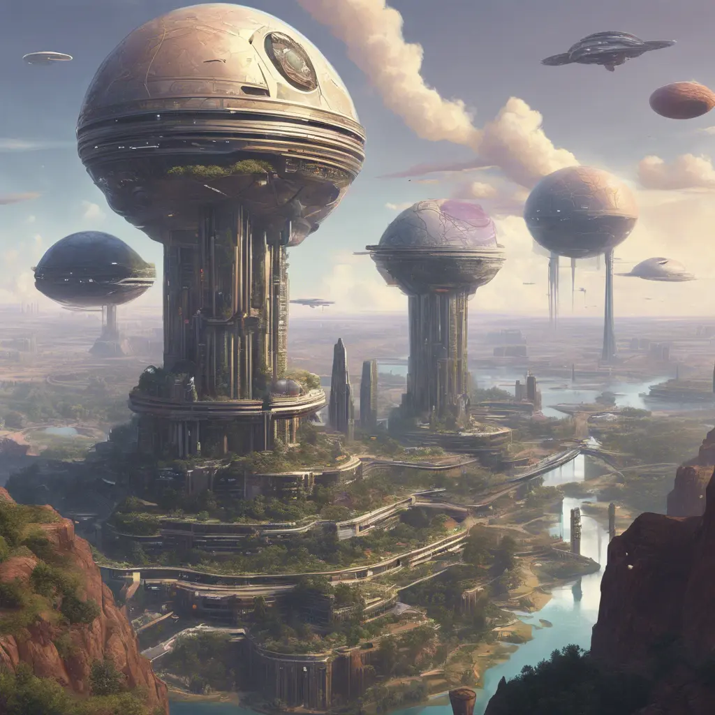 An utopian image of a world built using AI, Sci-Fi by Greg Rutkowski