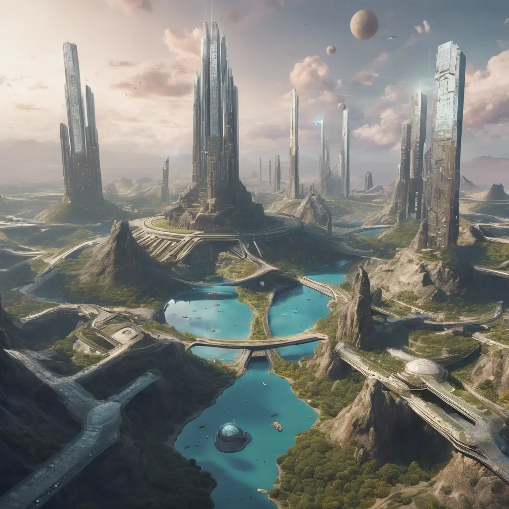 An utopian image of a world built using AI, Sci-Fi by Stefan Kostic