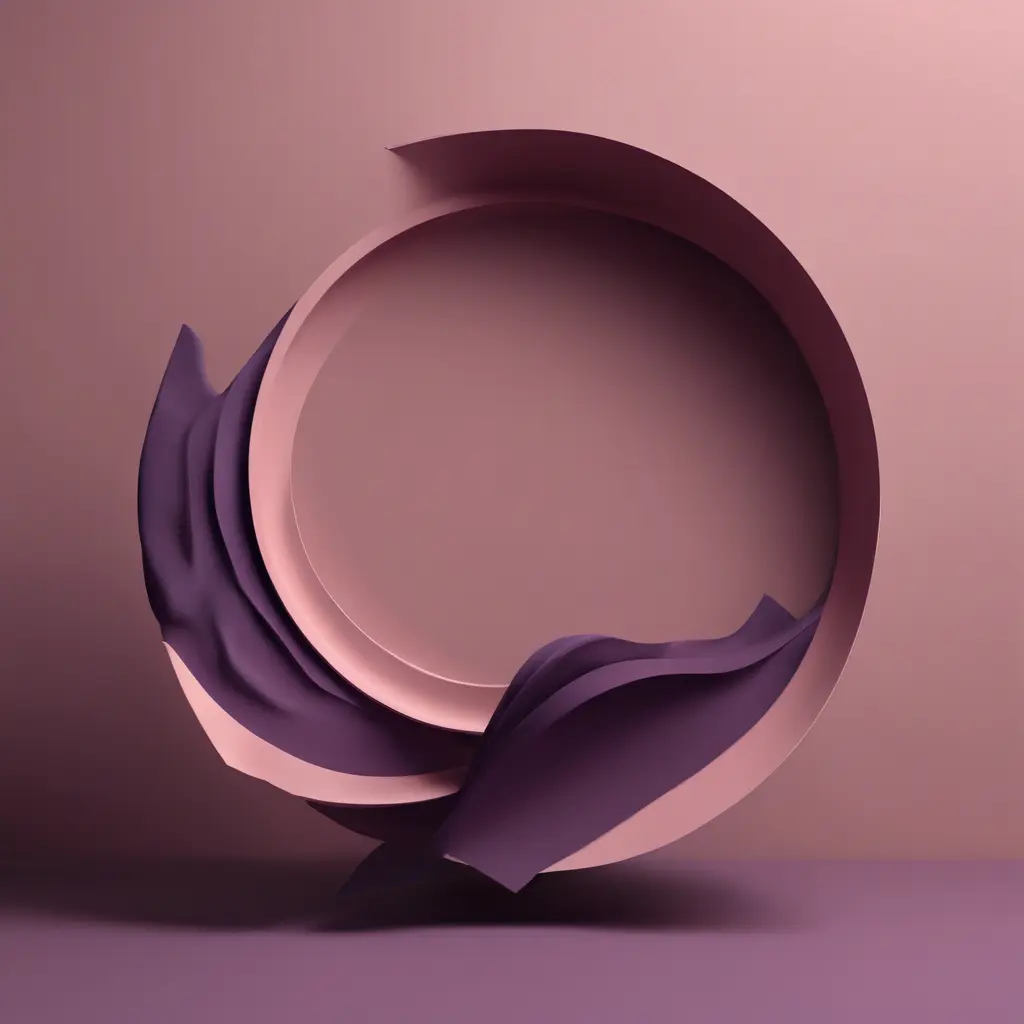 Muted tones of dusty pink and dark purple, evoking a sense of calmness, endless muse, Minimalism, Digital Art, 3D art, Elegant