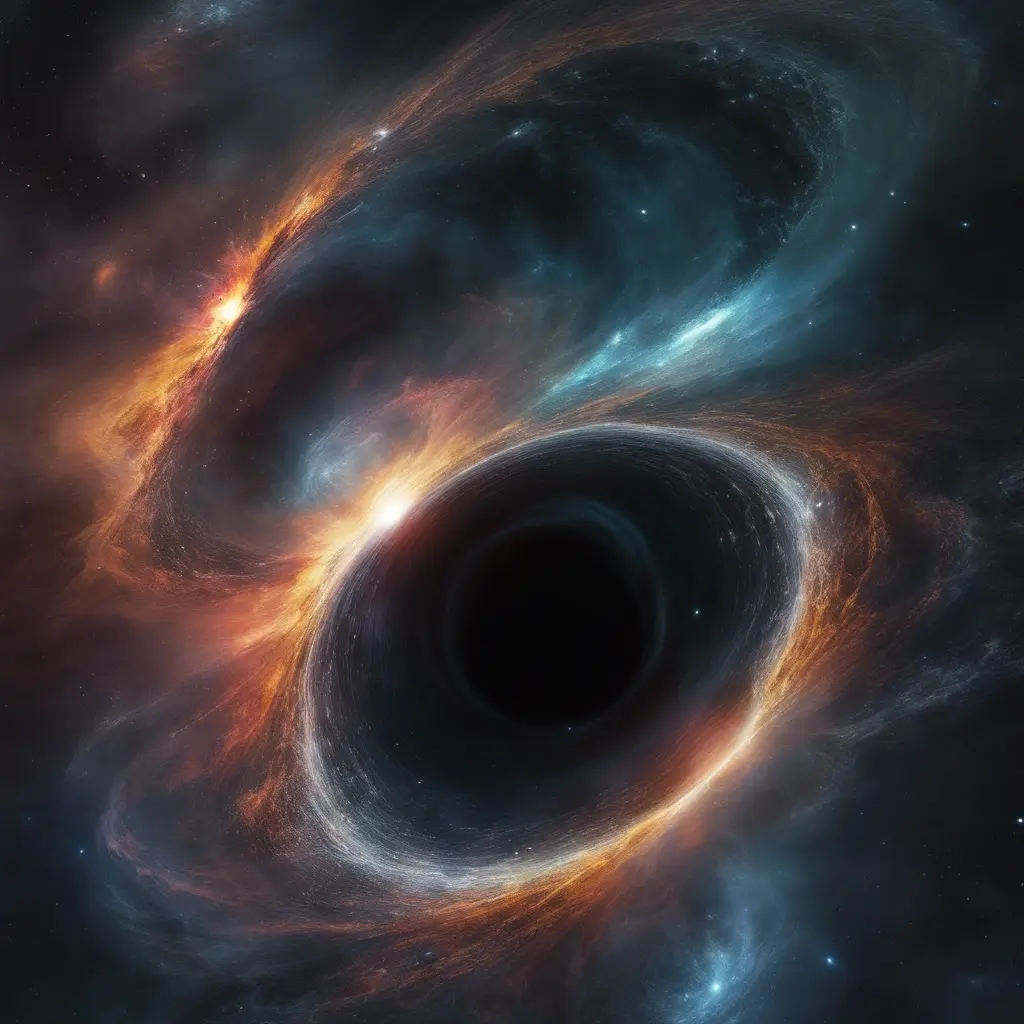 Multiple universes clashing with a black hole, Atmospheric, Stunning by Stefan Kostic