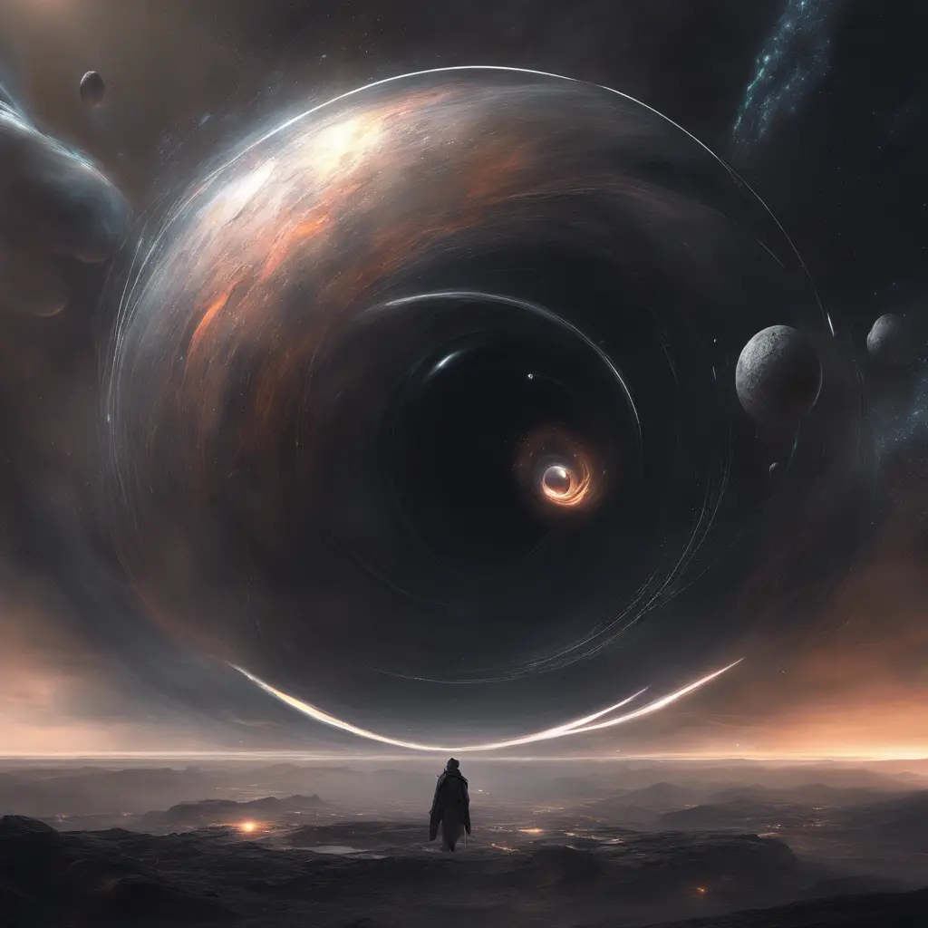 Multiple universes clashing with a black hole, Atmospheric, Stunning by WLOP