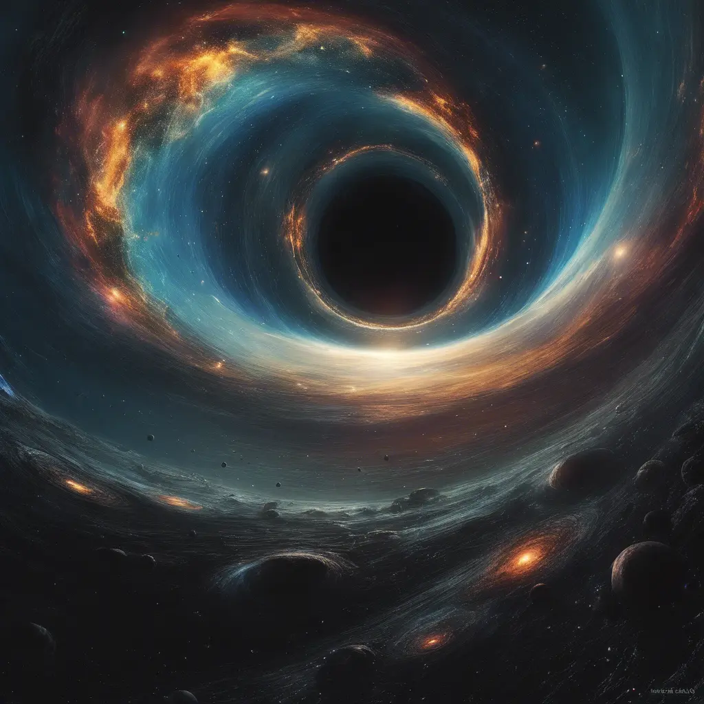 Multiple universes clashing with a black hole, Atmospheric, Stunning by Stefan Kostic