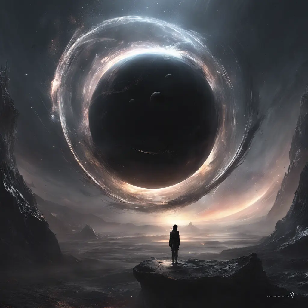 Multiple universes clashing with a black hole, Atmospheric, Stunning by WLOP