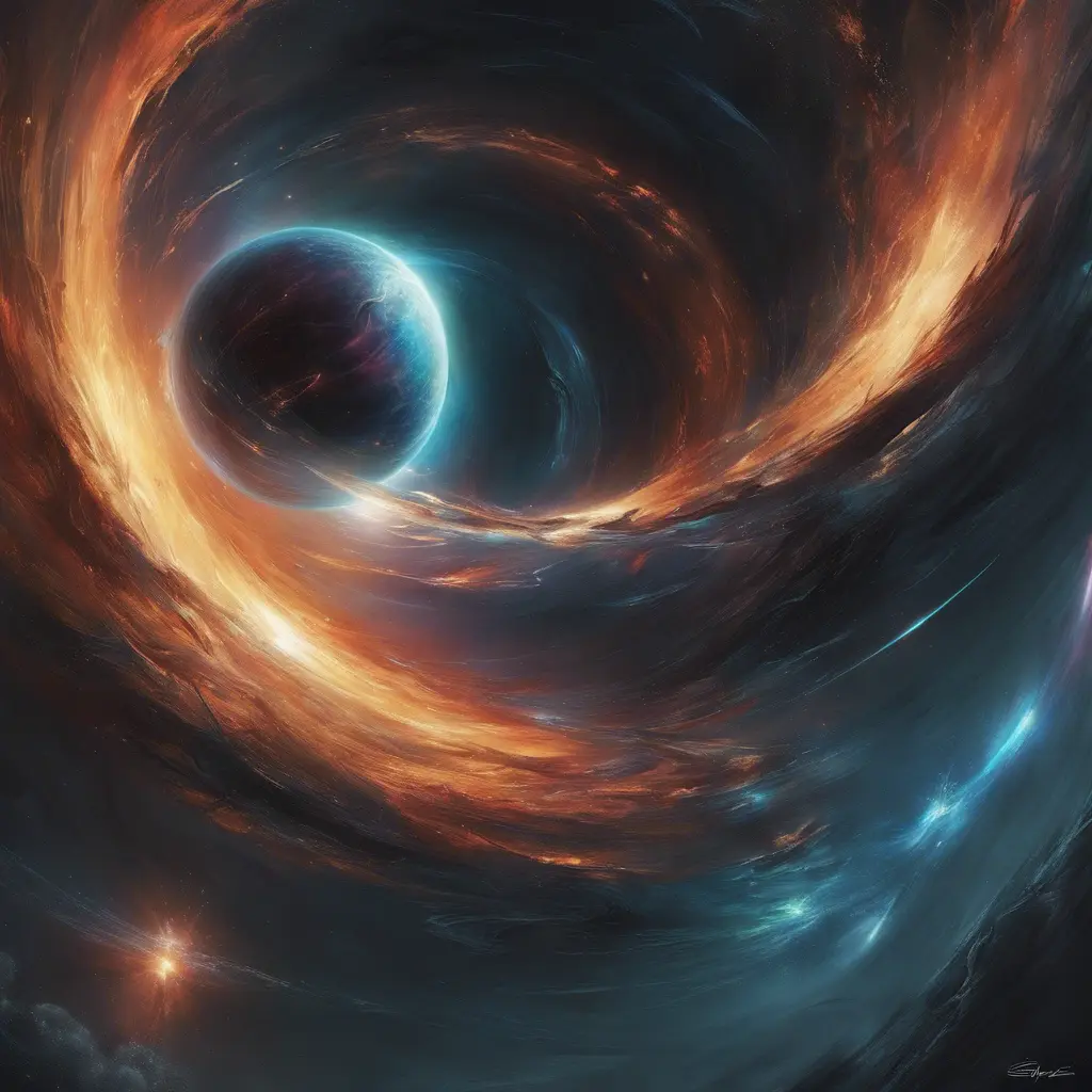 Multiple universes clashing with a black hole, Atmospheric, Stunning by Stanley Artgerm Lau