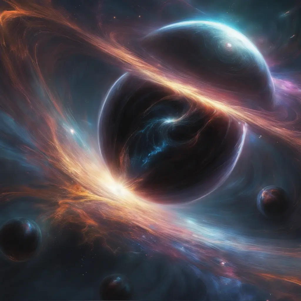 Multiple universes clashing with a black hole, Atmospheric, Stunning by Stanley Artgerm Lau