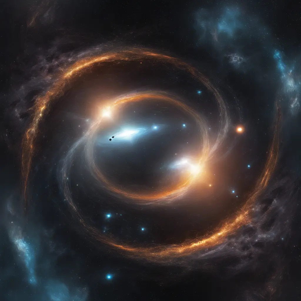 Multiple universes clashing with a black hole, Atmospheric, Stunning by Stefan Kostic