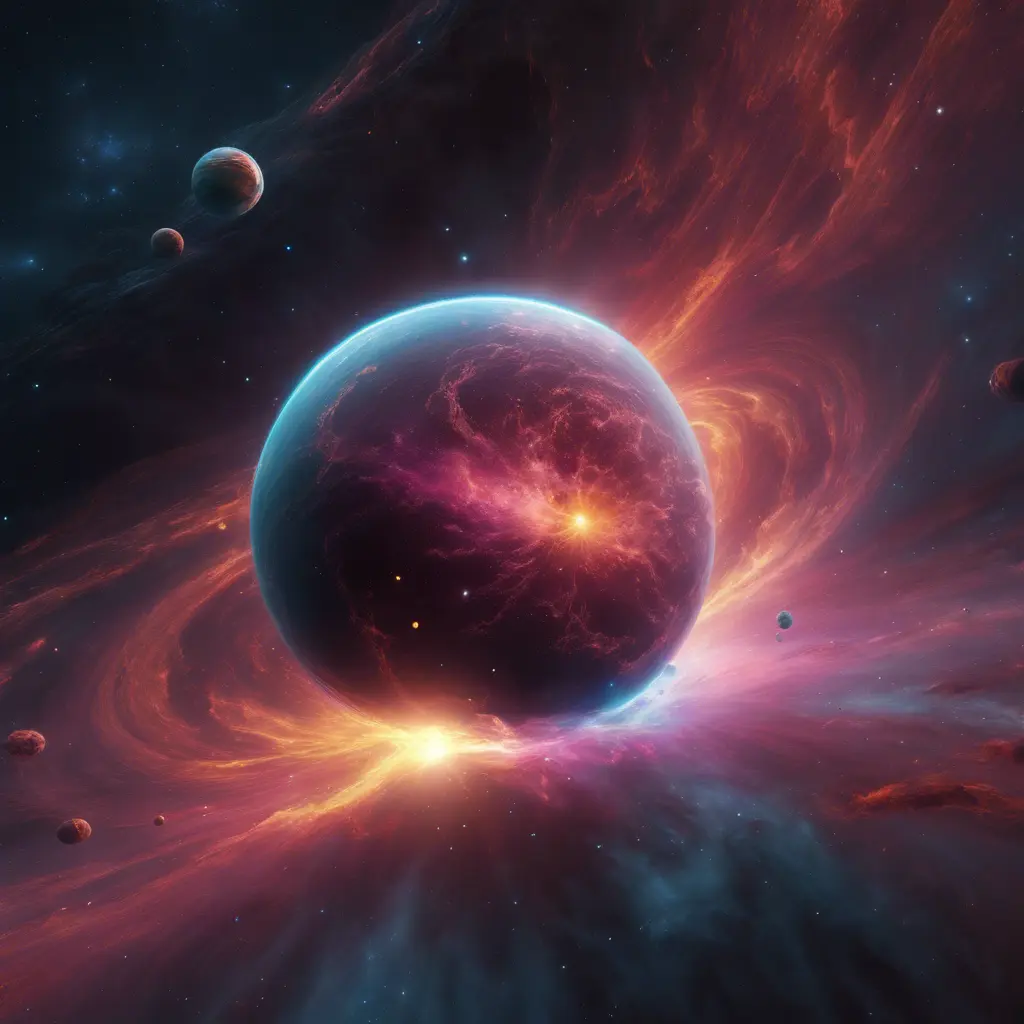 Vibrant nebula with majestic planets of the wind, 8k, Award-Winning, Highly Detailed, Beautiful, Epic, Octane Render, Unreal Engine, Radiant, Volumetric Lighting