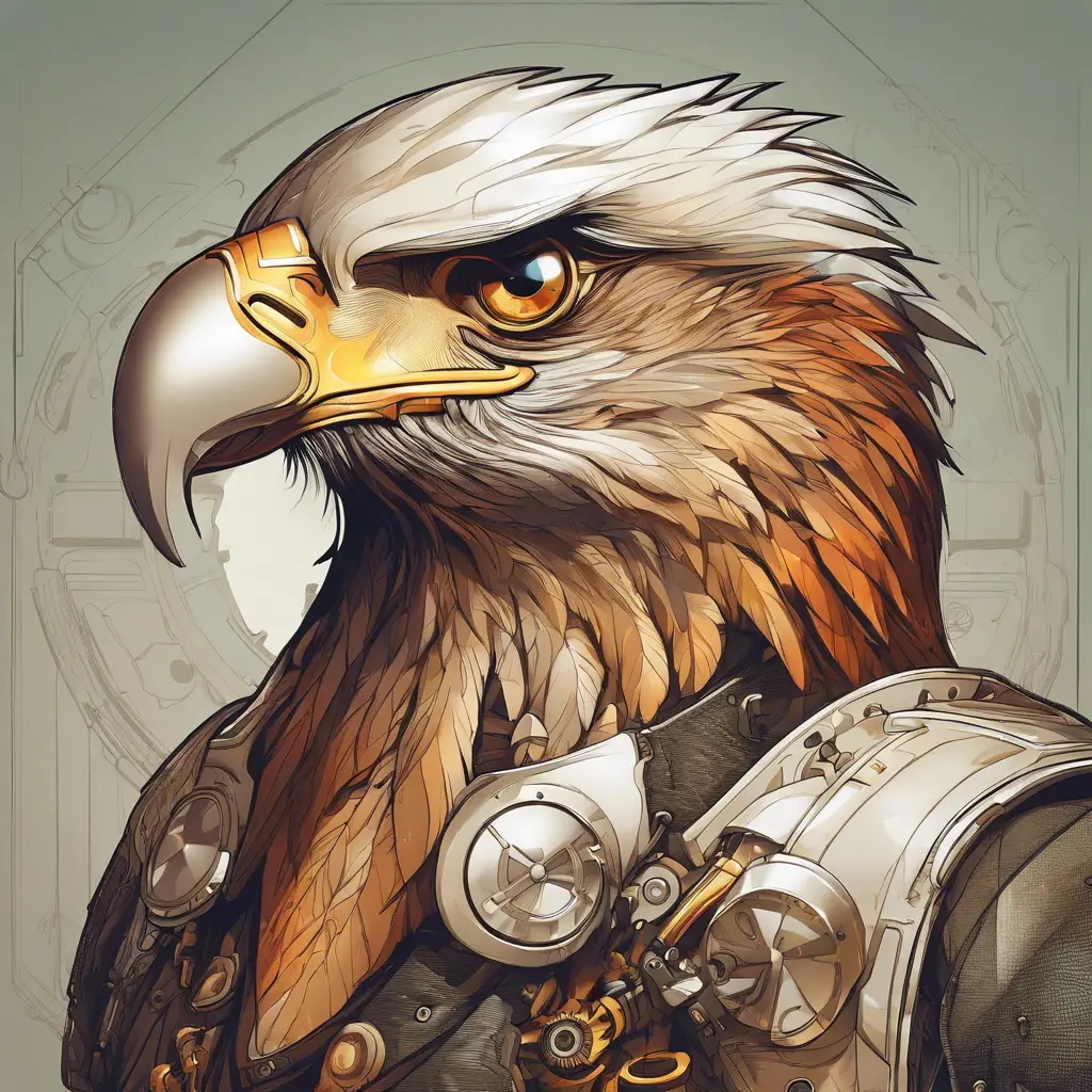 Steampunk portrait of a Eagle, clean vector, colorful illustration, inspired by future technology, Highly Detailed, Vintage Illustration, Steampunk, Smooth, Vector Art, Colorful by Stanley Artgerm Lau