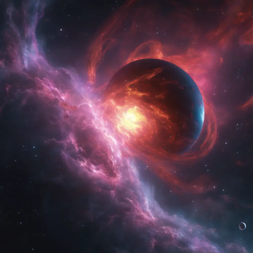 Vibrant nebula with majestic planets of the wind, 8k, Award-Winning, Highly Detailed, Beautiful, Epic, Octane Render, Unreal Engine, Radiant, Volumetric Lighting by Greg Rutkowski