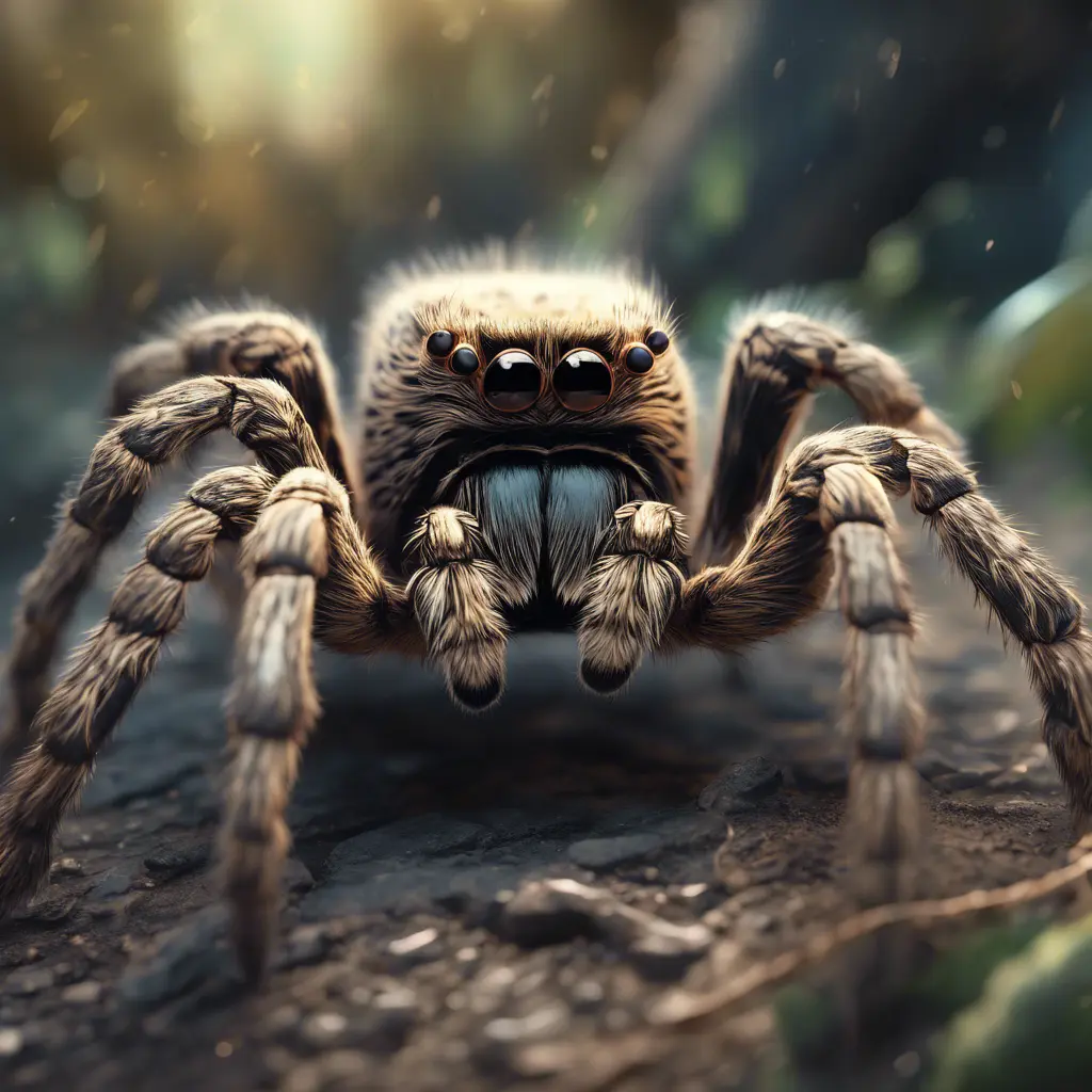 close up tarantula, 4k, Highly Detailed, Hyper Detailed, Powerful, Artstation, Vintage Illustration, Digital Painting, Sharp Focus, Smooth, Concept Art by Studio Ghibli