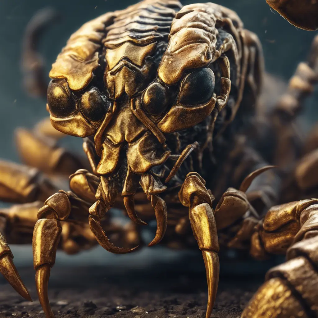 close up scorpion, 4k, Highly Detailed, Hyper Detailed, Powerful, Artstation, Vintage Illustration, Digital Painting, Sharp Focus, Smooth, Concept Art by Stefan Kostic