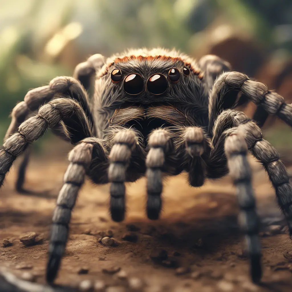 close up tarantula, 4k, Highly Detailed, Hyper Detailed, Powerful, Artstation, Vintage Illustration, Digital Painting, Sharp Focus, Smooth, Concept Art by Studio Ghibli