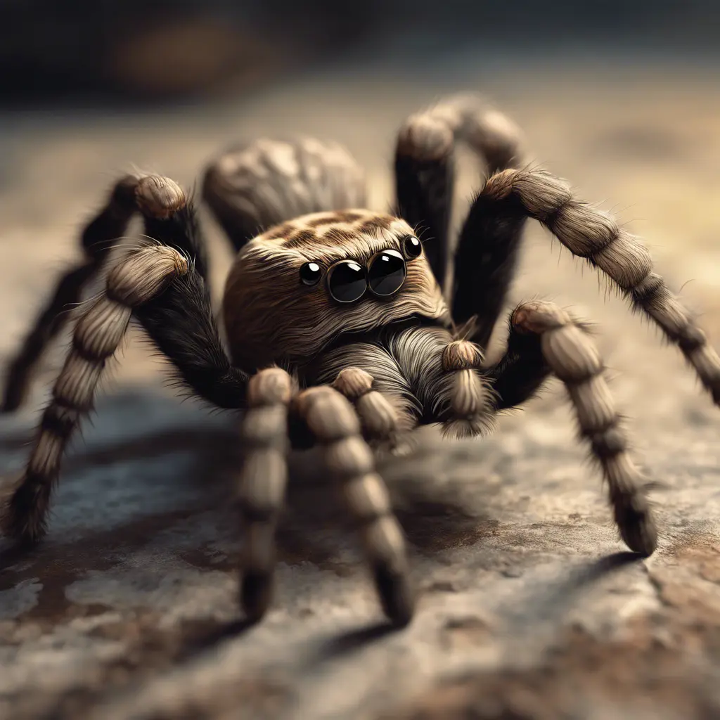 close up tarantula, 4k, Highly Detailed, Hyper Detailed, Powerful, Artstation, Vintage Illustration, Digital Painting, Sharp Focus, Smooth, Concept Art by Studio Ghibli