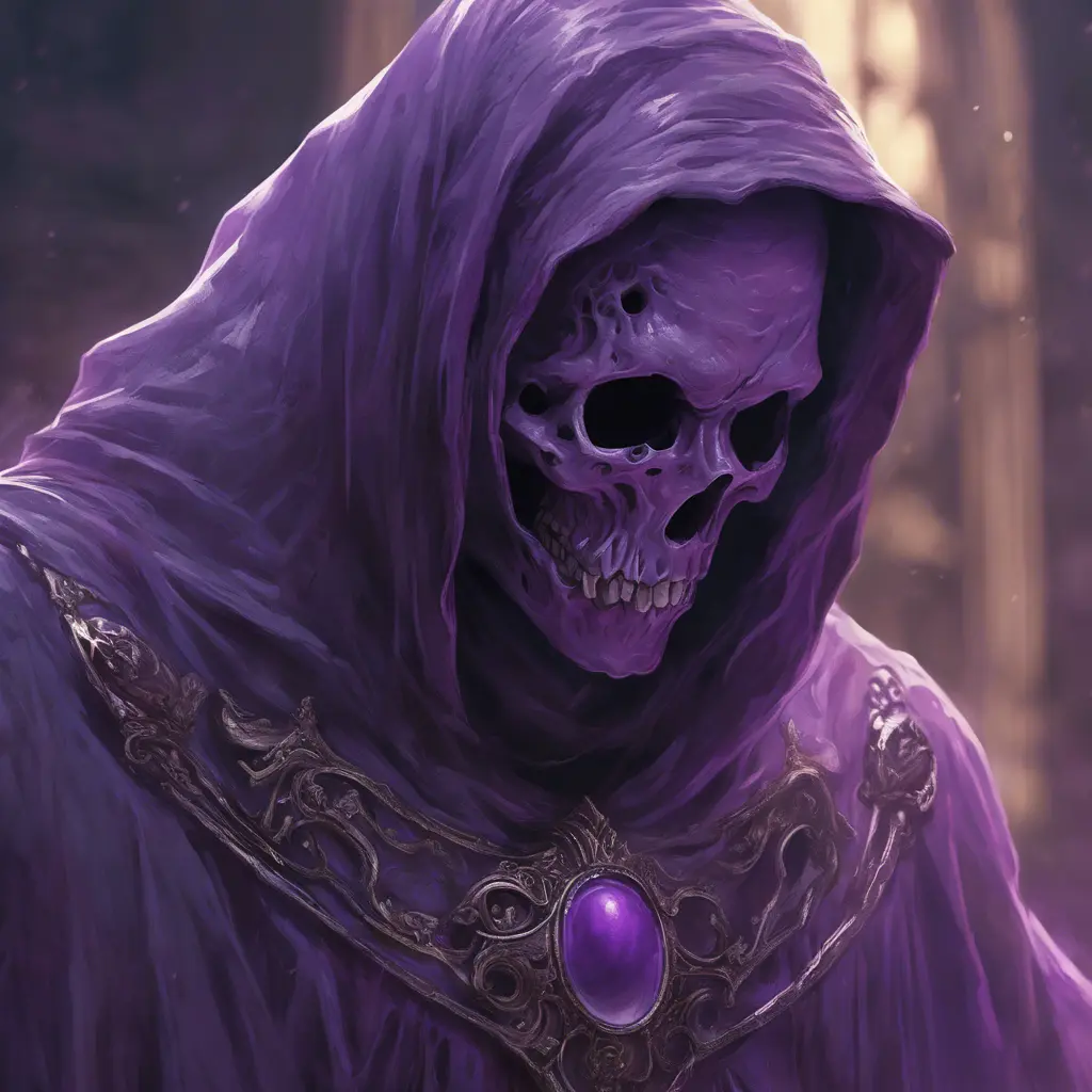 close up purple ghost, 4k, Highly Detailed, Hyper Detailed, Powerful, Artstation, Vintage Illustration, Digital Painting, Elden Ring, Sharp Focus, Smooth, Concept Art by Greg Rutkowski