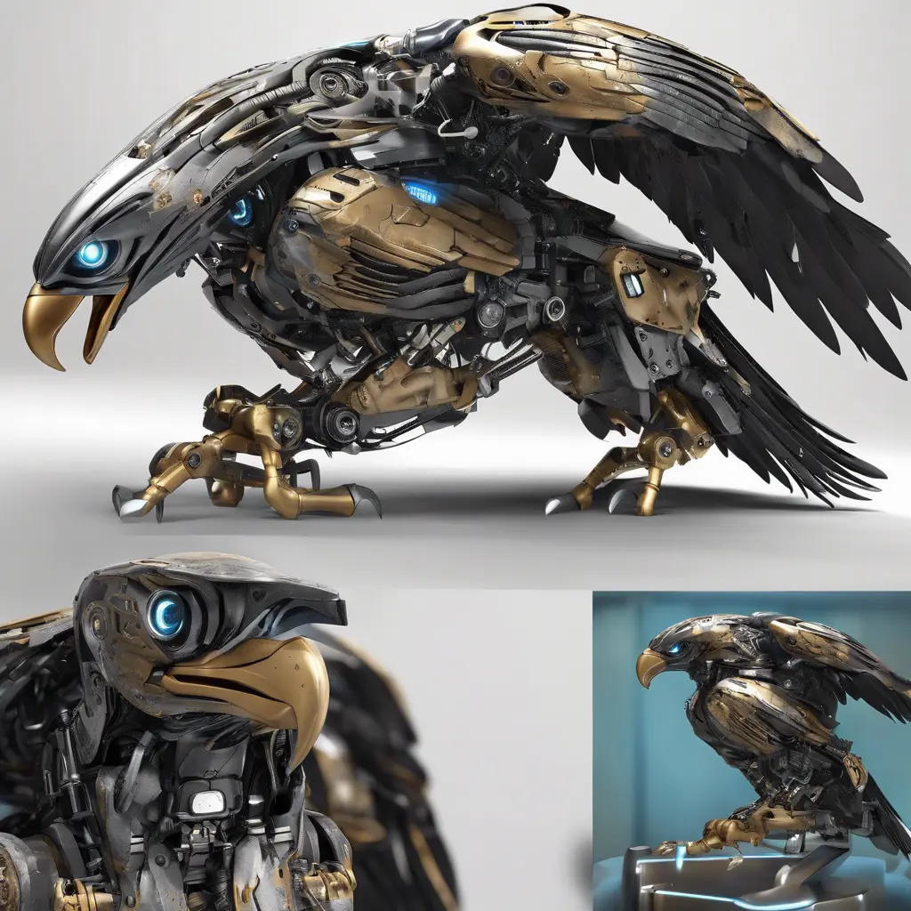 Robotic eagle, Highly Detailed, Cybernatic and Sci-Fi, Photo Realistic