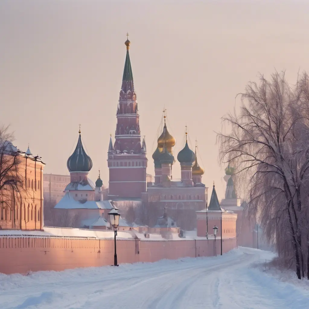 Winter Kremlin, Russia, soft color, beautiful landscape, snowy weather, Landscape