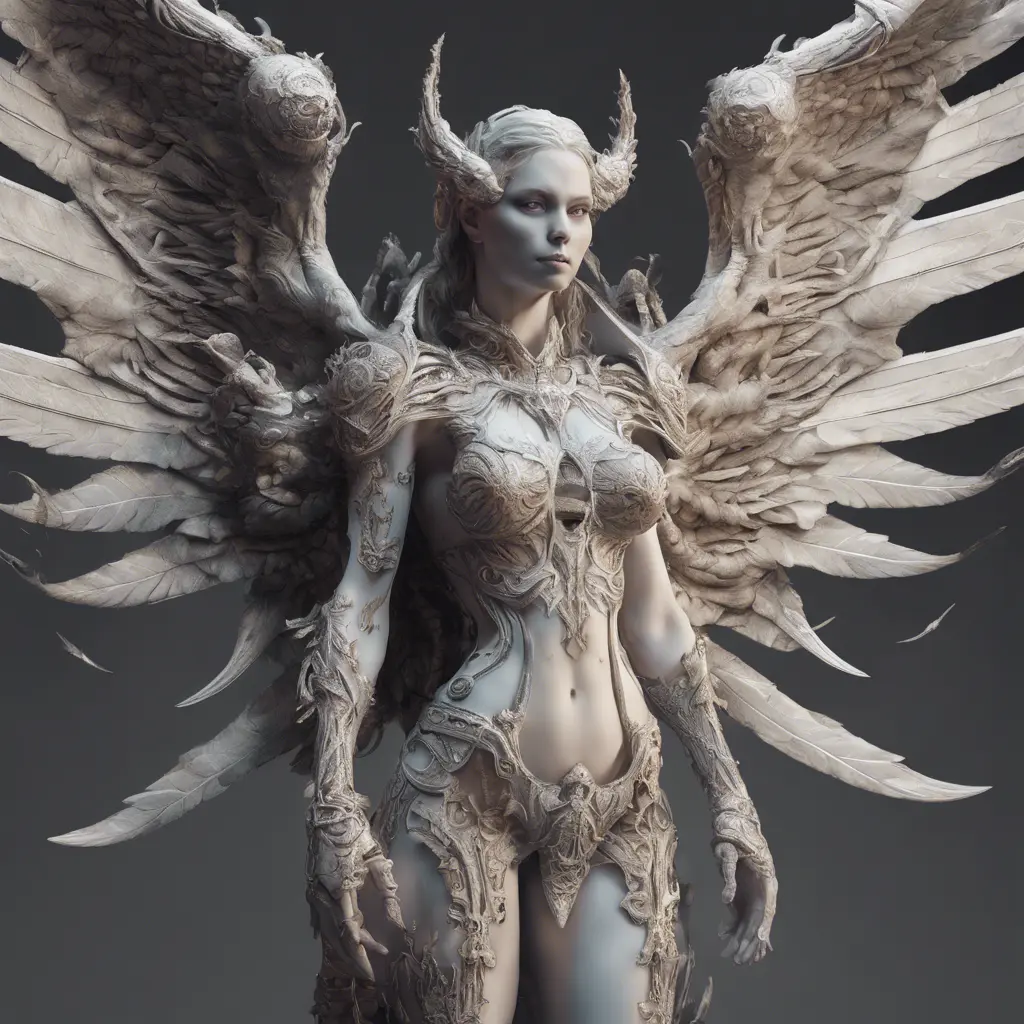 An angel and a demon, 8k, Highly Detailed, Intricate Details, Trending on Artstation, Symmetrical Face, Digital Illustration, Sharp Focus, Octane Render, Concept Art by Greg Rutkowski