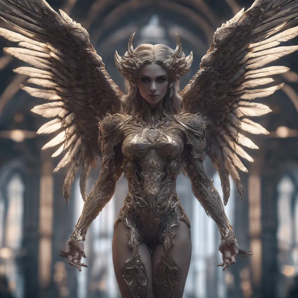 An angel and a demon, 8k, Highly Detailed, Intricate Details, Trending on Artstation, Symmetrical Face, Digital Illustration, Sharp Focus, Octane Render, Concept Art by Greg Rutkowski