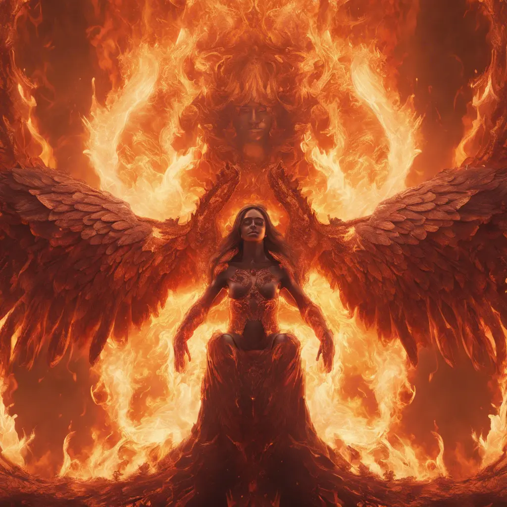Angels and Demons surrounded by fire, 8k, Trending on Artstation, Symmetrical Face, Digital Illustration, Concept Art by Stefan Kostic