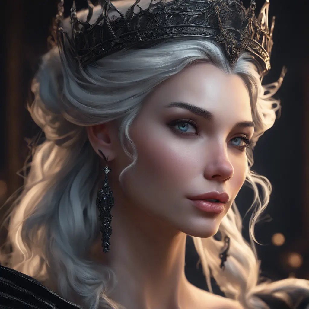 Matte portrait of a beautiful Seraphine in black, 8k, Highly Detailed, Intricate, Half Body, Realistic, Sharp Focus, Volumetric Lighting, Fantasy, Elegant by Stanley Artgerm Lau, WLOP, Stefan Kostic