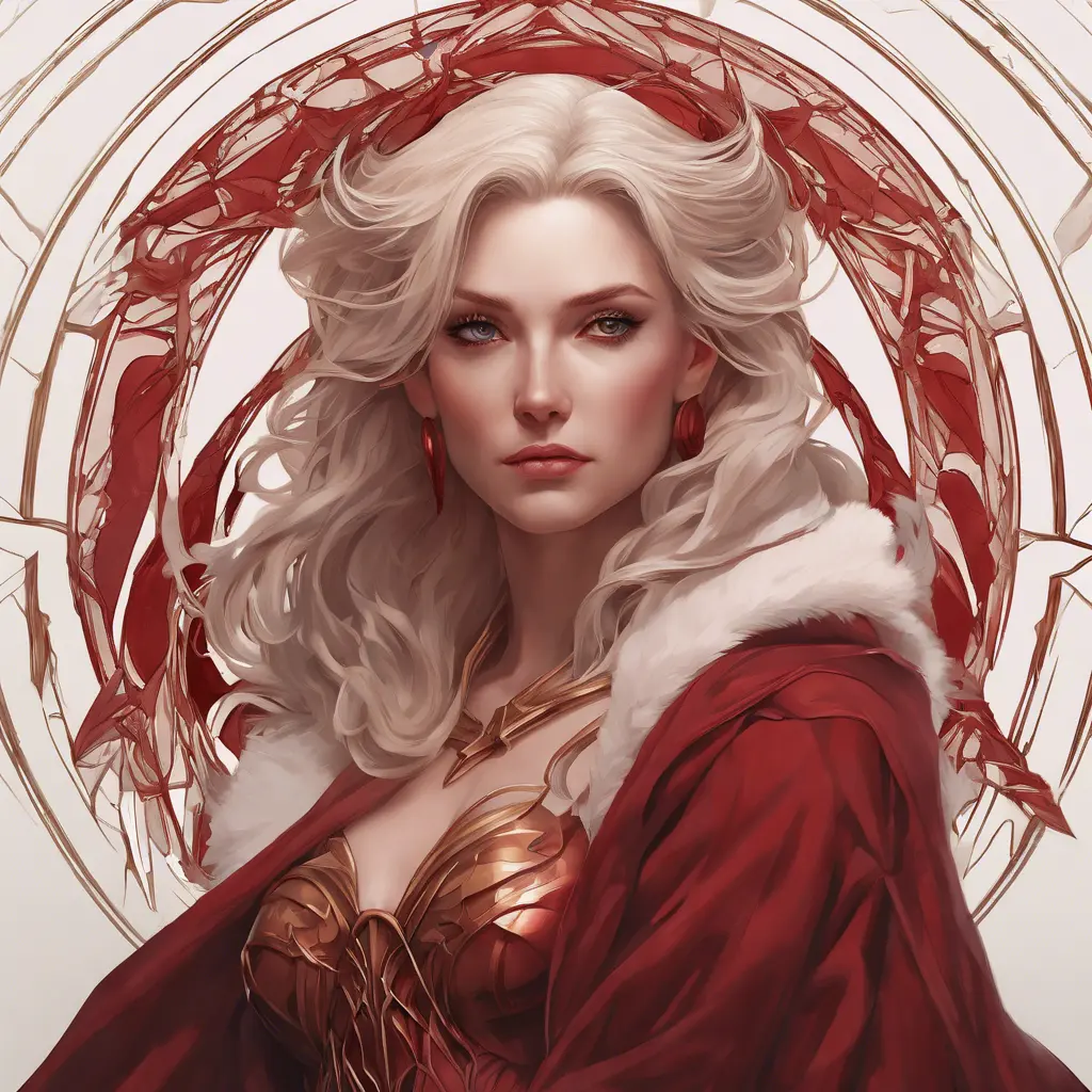 Matte portrait of the beautiful Kayle in dark red, 8k, Highly Detailed, Intricate, Realistic, Sharp Focus, Volumetric Lighting, Fantasy, Elegant by Stanley Artgerm Lau, Alphonse Mucha, WLOP, Stefan Kostic