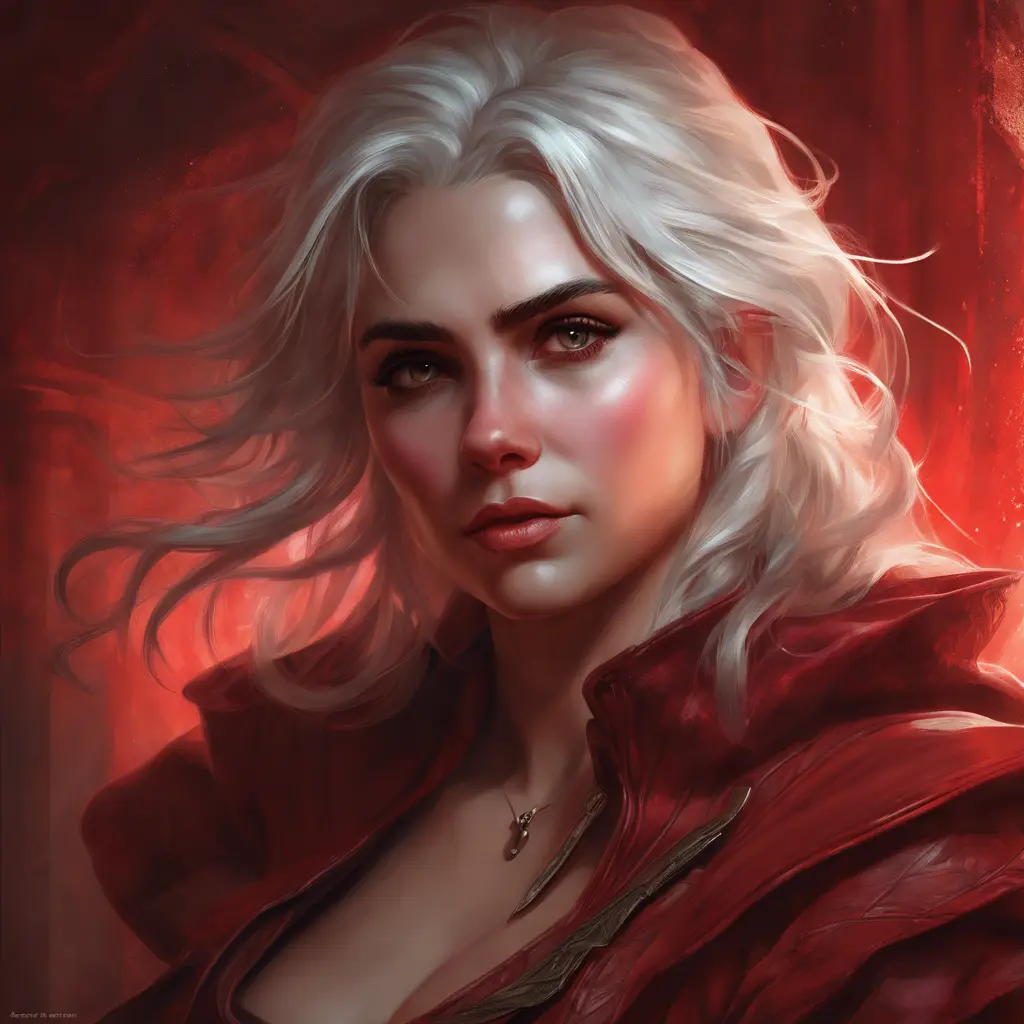 Alluring matte portrait of the beautiful Ciri in Dark Red, 8k, Highly Detailed, Intricate, Realistic, Sharp Focus, Volumetric Lighting, Fantasy, Elegant by Stanley Artgerm Lau, Alphonse Mucha, WLOP, Stefan Kostic