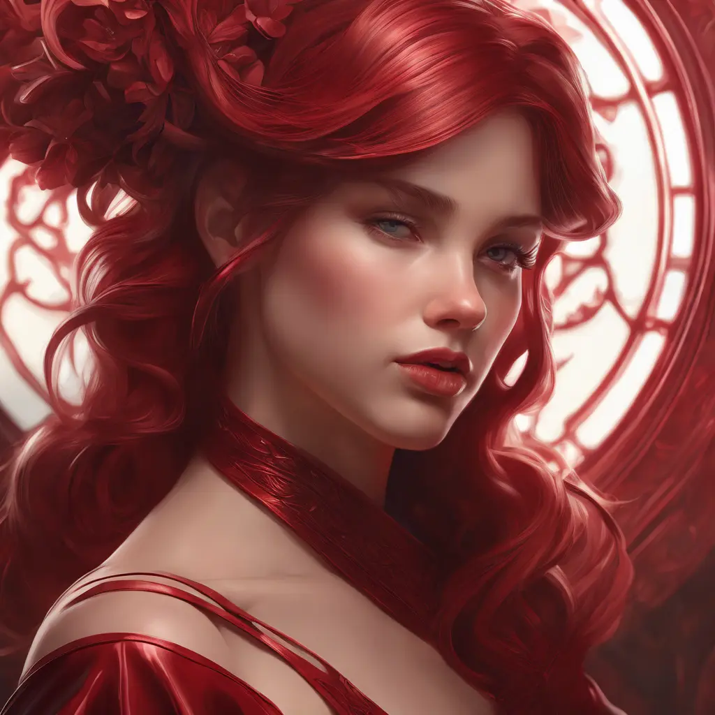 Matte portrait of the beautiful Lyx in dark red, 8k, Highly Detailed, Intricate, Realistic, Sharp Focus, Volumetric Lighting, Fantasy, Elegant by Stanley Artgerm Lau, Alphonse Mucha, WLOP, Stefan Kostic