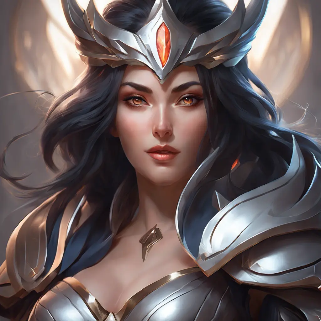 Matte portrait of a fierce beautiful Irelia, 8k, Highly Detailed, Intricate, Half Body, Realistic, Sharp Focus, Volumetric Lighting, Fantasy, Elegant by Stanley Artgerm Lau, WLOP, Stefan Kostic