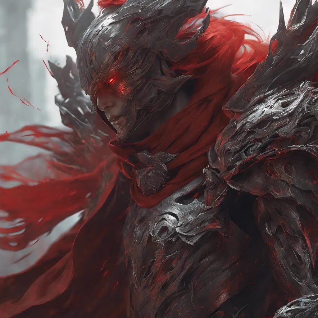 close up red ghost, 4k, Highly Detailed, Hyper Detailed, Powerful, Artstation, Vintage Illustration, Digital Painting, Elden Ring, Sharp Focus, Smooth, Concept Art by WLOP