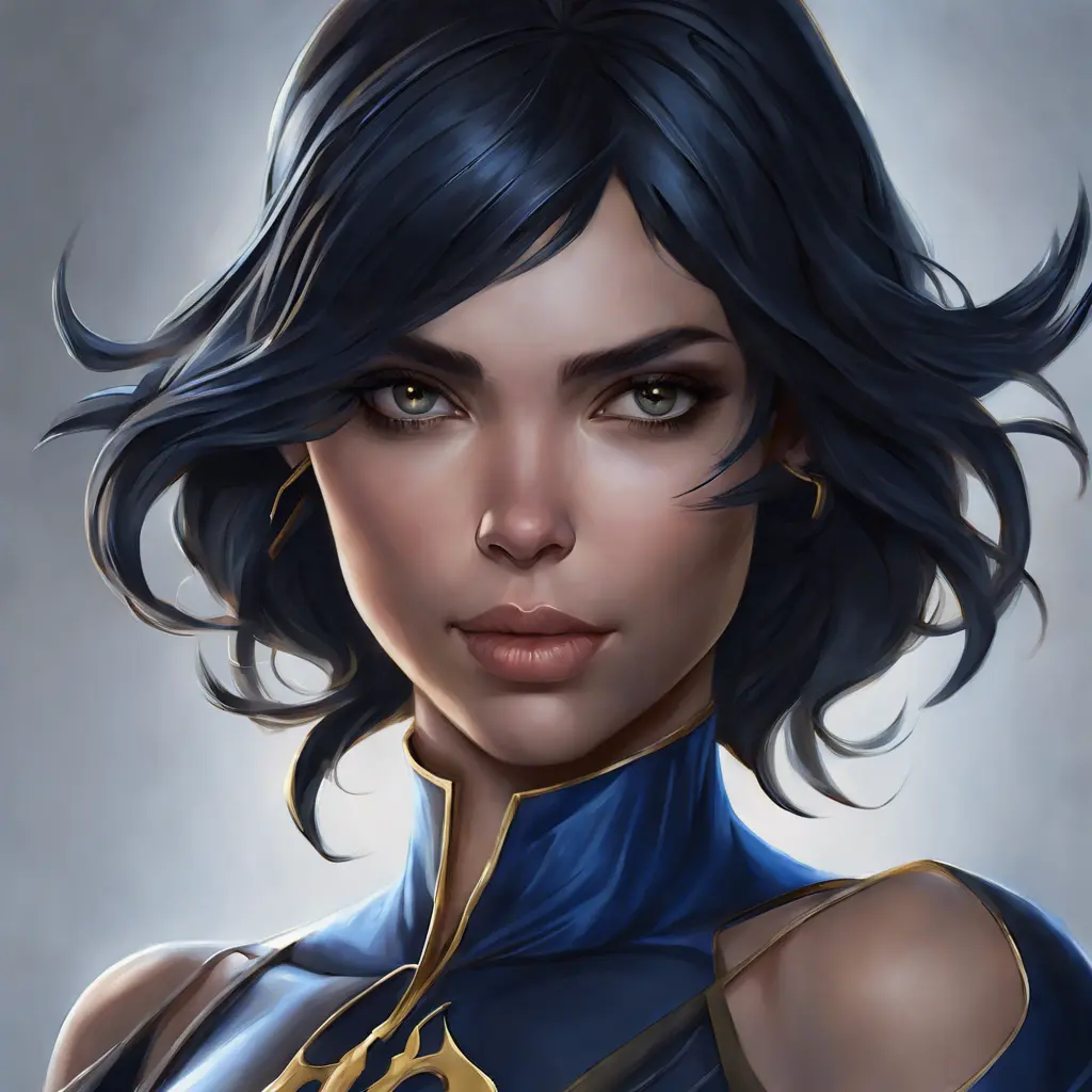 Matte portrait of the beautiful Cassandra Cain in dark blue, 8k, Highly Detailed, Intricate, Realistic, Sharp Focus, Volumetric Lighting, Fantasy, Elegant by Stanley Artgerm Lau, WLOP