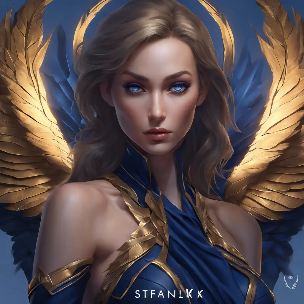 Alluring matte portrait of the beautiful Kayle in dark blue, 8k, Highly Detailed, Intricate, Realistic, Sharp Focus, Volumetric Lighting, Fantasy, Elegant by Stanley Artgerm Lau, WLOP, Stefan Kostic