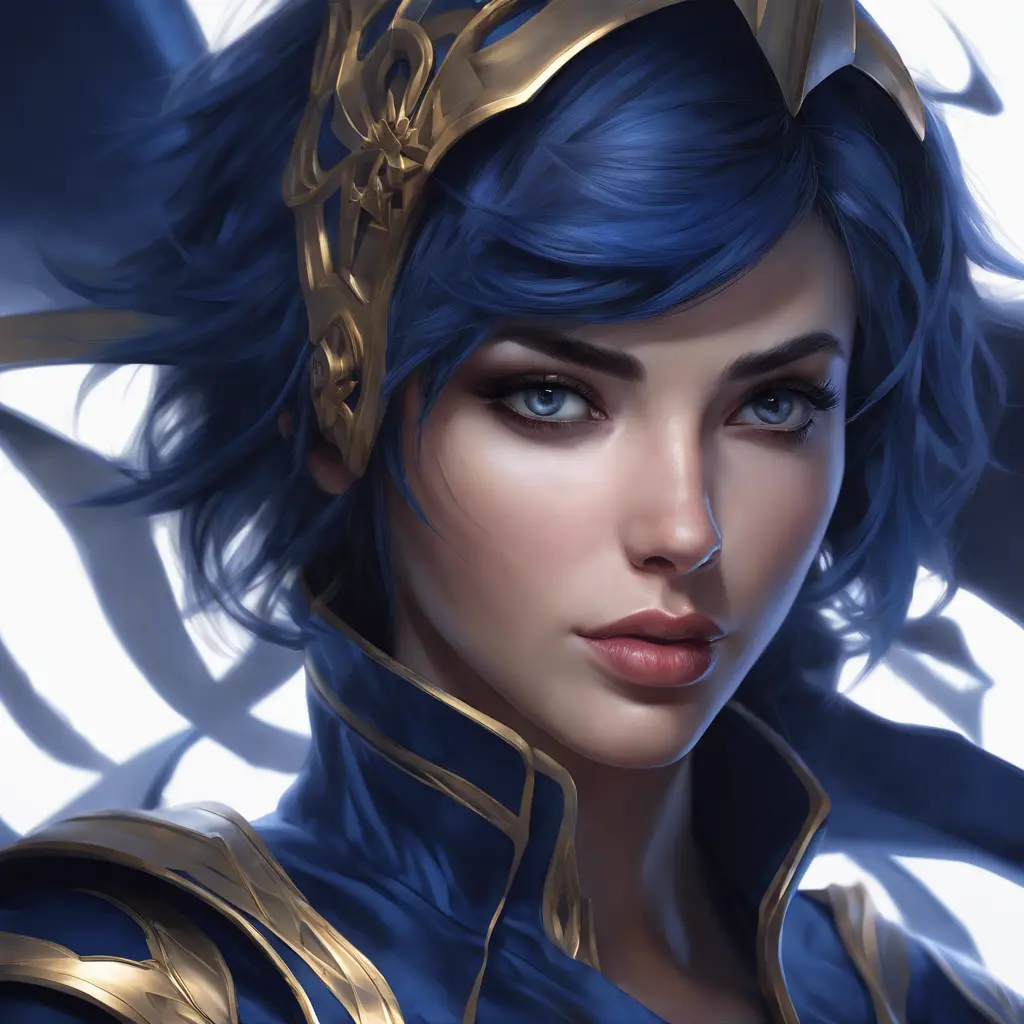 Matte portrait of the beautiful Fiora in dark blue, 8k, Highly Detailed, Intricate, Realistic, Sharp Focus, Volumetric Lighting, Fantasy, Elegant by Stanley Artgerm Lau, WLOP, Stefan Kostic