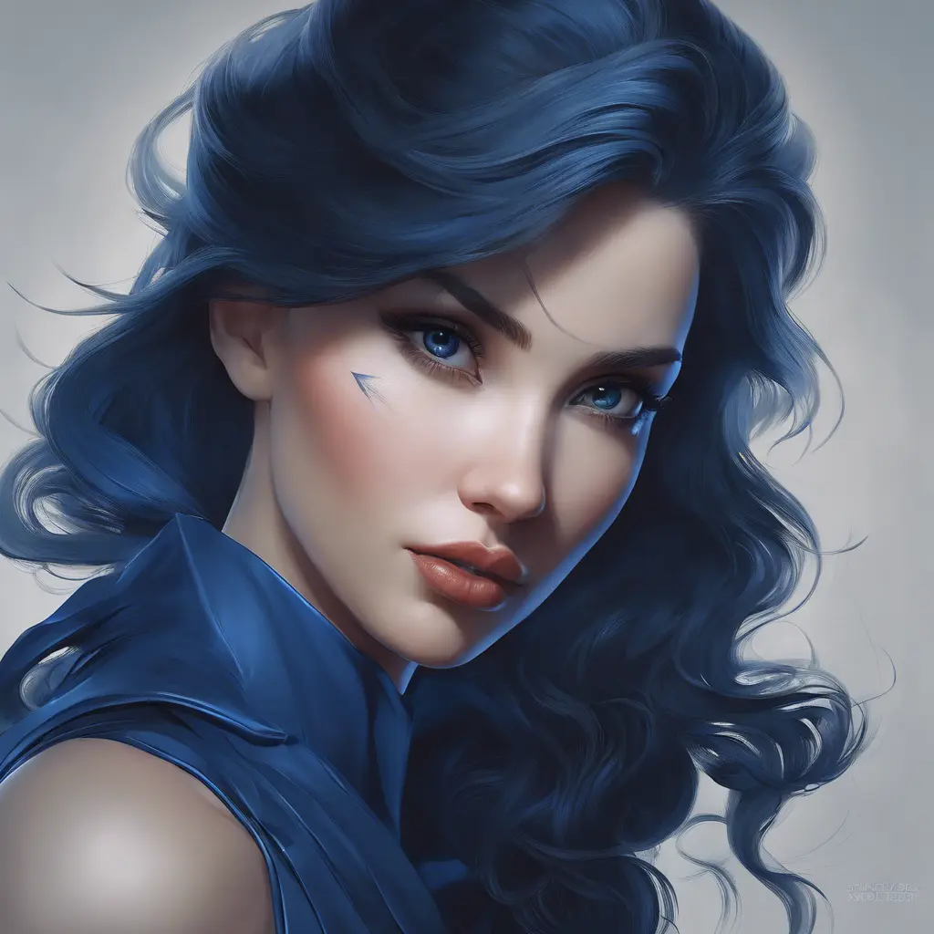 Matte portrait of the beautiful Vex in dark blue, 8k, Highly Detailed, Intricate, Realistic, Sharp Focus, Volumetric Lighting, Fantasy, Elegant by Stanley Artgerm Lau, WLOP, Stefan Kostic